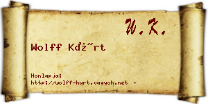 Wolff Kürt névjegykártya